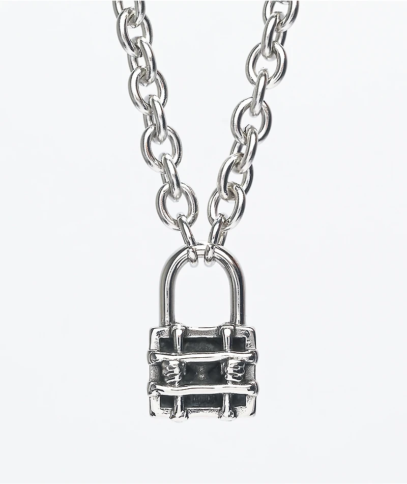 Personal Fears Locked Up 20" Silver Chain Necklace
