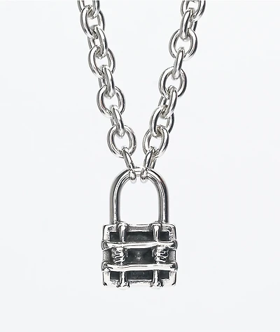 Personal Fears Locked Up 20" Silver Chain Necklace