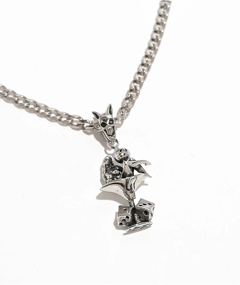 Personal Fears Mans Ruin 20" Silver Chain Necklace