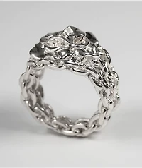 Personal Fears Rose Chains Silver Ring