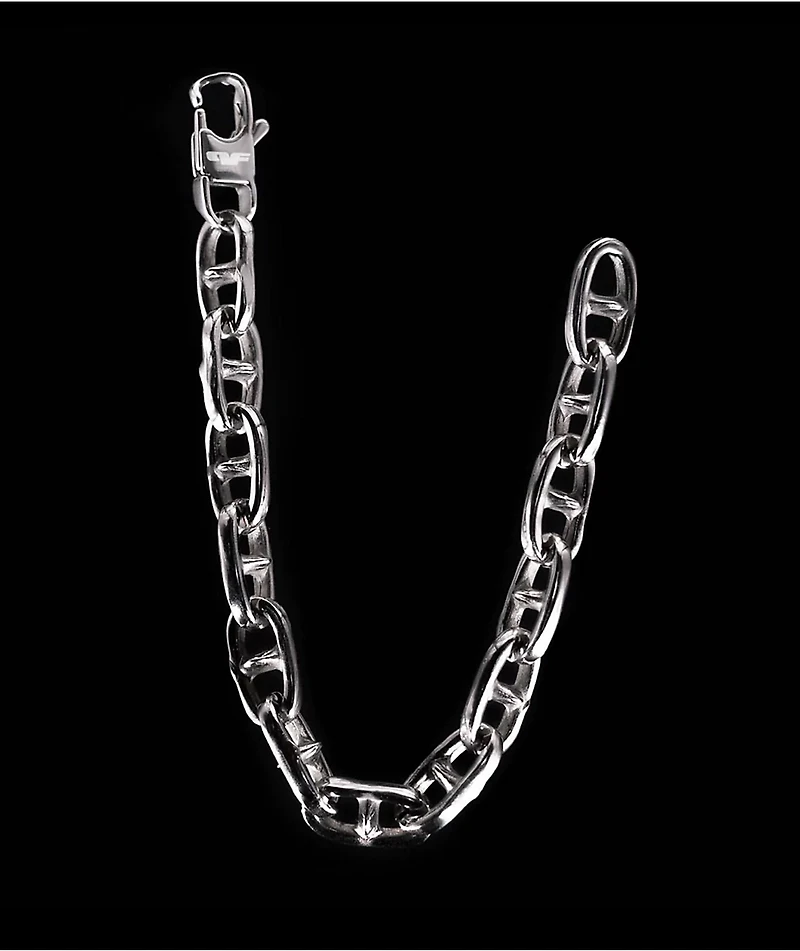 Personal Fears Spiked Anchor 8" Silver Bracelet