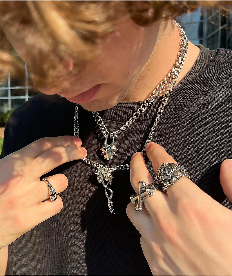 Personal Fears Vicious Heart 7mm Dog Chain Necklace