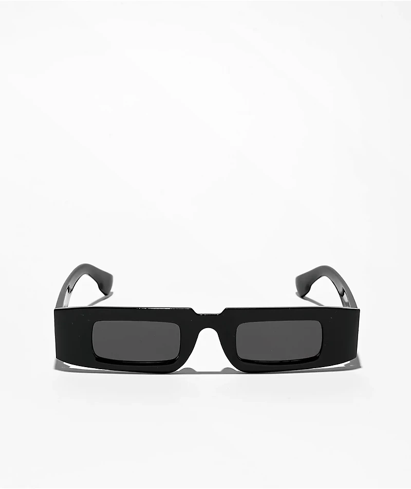 Petals & Peacocks Solar Black Rectangle Sunglasses