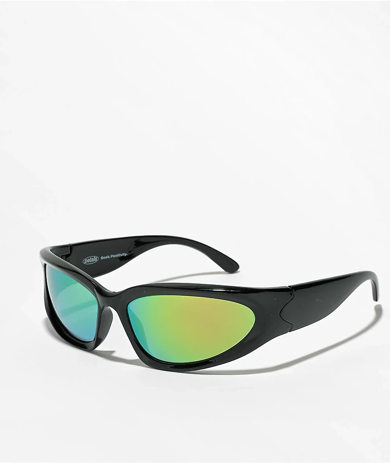 Petals And Peacocks Y2KZ Black & Green Sunglasses