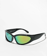 Petals And Peacocks Y2KZ Black & Green Sunglasses