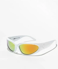 Petals And Peacocks Y2KZ White & Gold Sunglasses