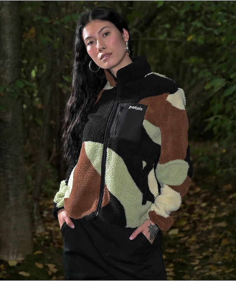 Petals Bowery Camo Sherpa Jacket