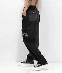Petals By & Peacocks Chunky Black Corduroy Cargo Pants