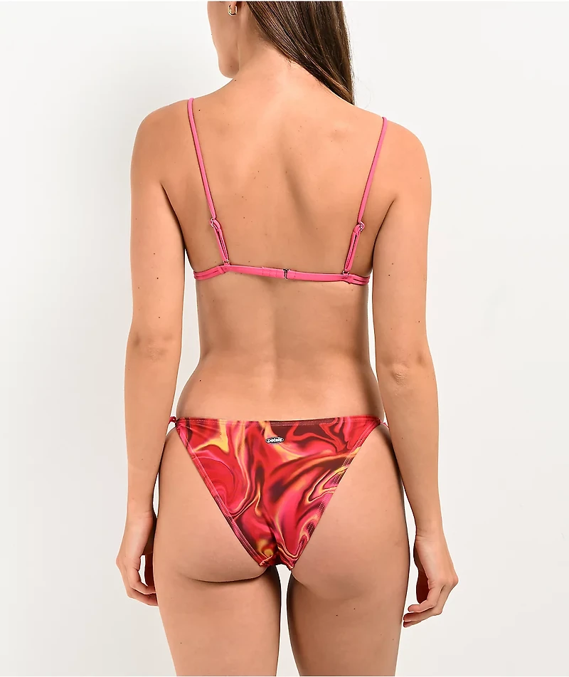 Petals By & Peacocks Liquid Hot Lava Super Cheeky Bikini Bottom
