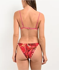 Petals By & Peacocks Liquid Hot Lava Super Cheeky Bikini Bottom