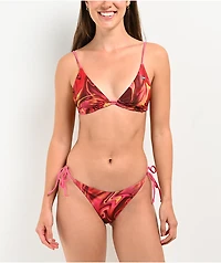 Petals By & Peacocks Liquid Hot Lava Triangle Bikini Top
