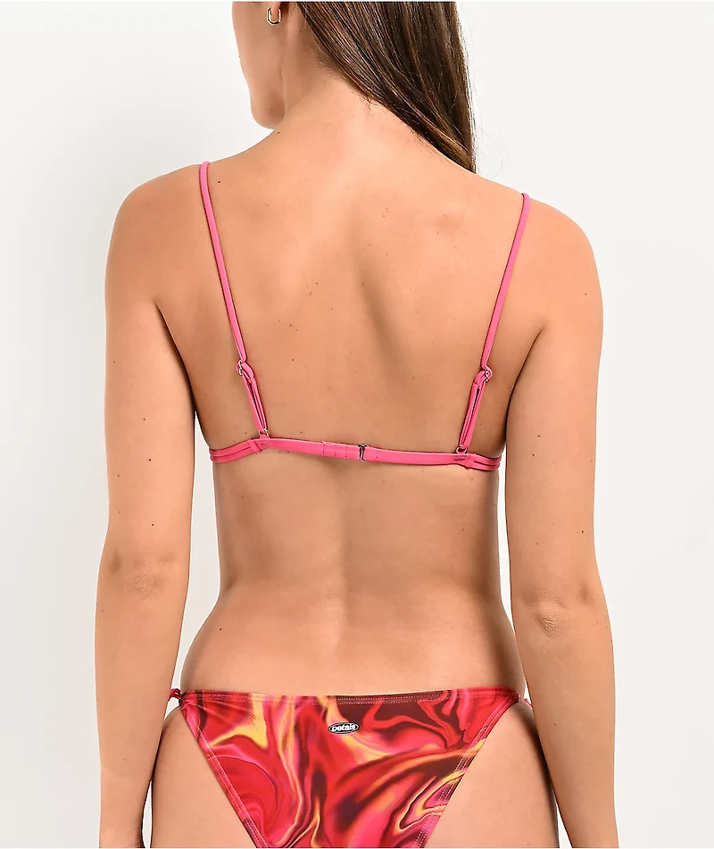 Petals By & Peacocks Liquid Hot Lava Triangle Bikini Top