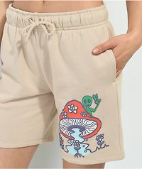 Petals By And Peacocks Choose Peace Natural Sweat Shorts