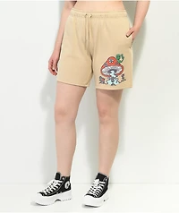 Petals By And Peacocks Choose Peace Natural Sweat Shorts