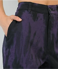 Petals By and Peacocks Swirl Purple Tie Dye Cargo Pants