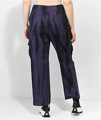Petals By and Peacocks Swirl Purple Tie Dye Cargo Pants