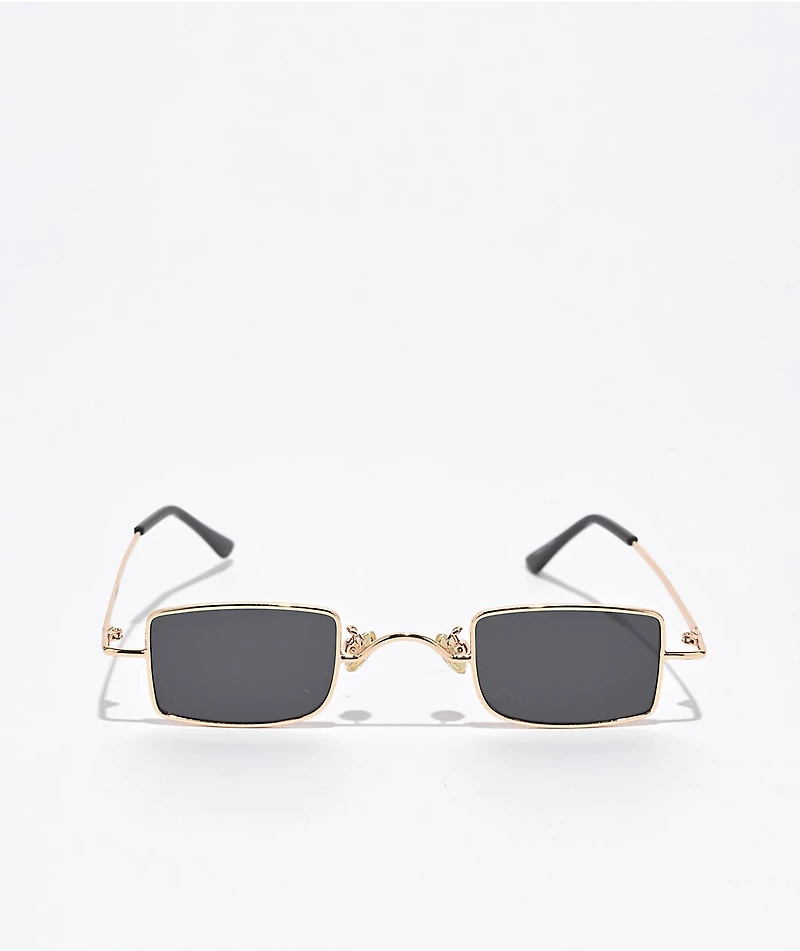 Petals and Peacocks Alta Square Black & Gold Sunglasses