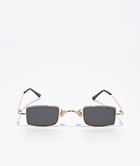 Petals and Peacocks Alta Square Black & Gold Sunglasses