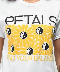 Petals and Peacocks Balance Flower White T-Shirt