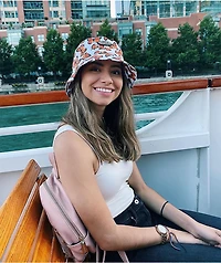 Petals and Peacocks Butterfly Effect White Bucket Hat