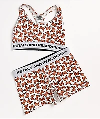 Petals and Peacocks Butterfly White Boyshort Underwear