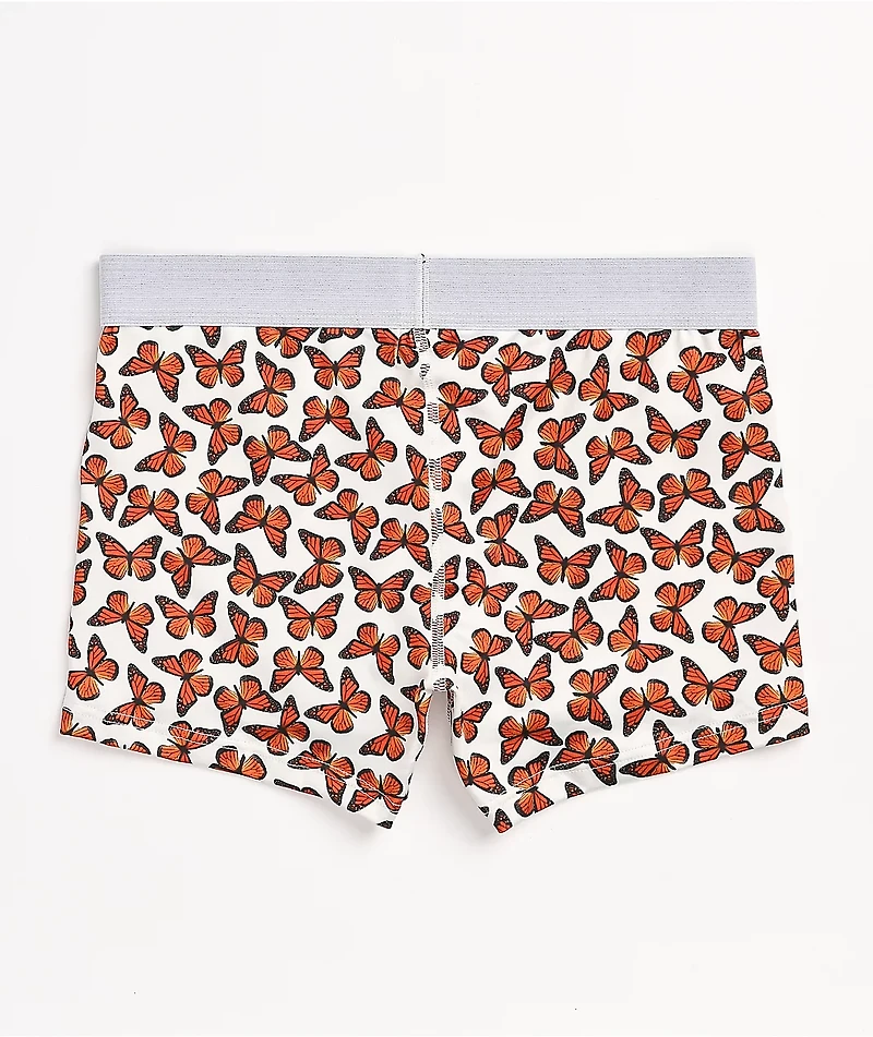 Petals and Peacocks Butterfly White Boyshort Underwear