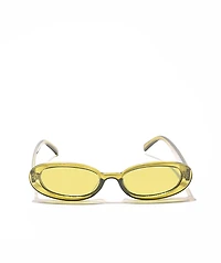 Petals and Peacocks Chances Olive Oval Sunglasses