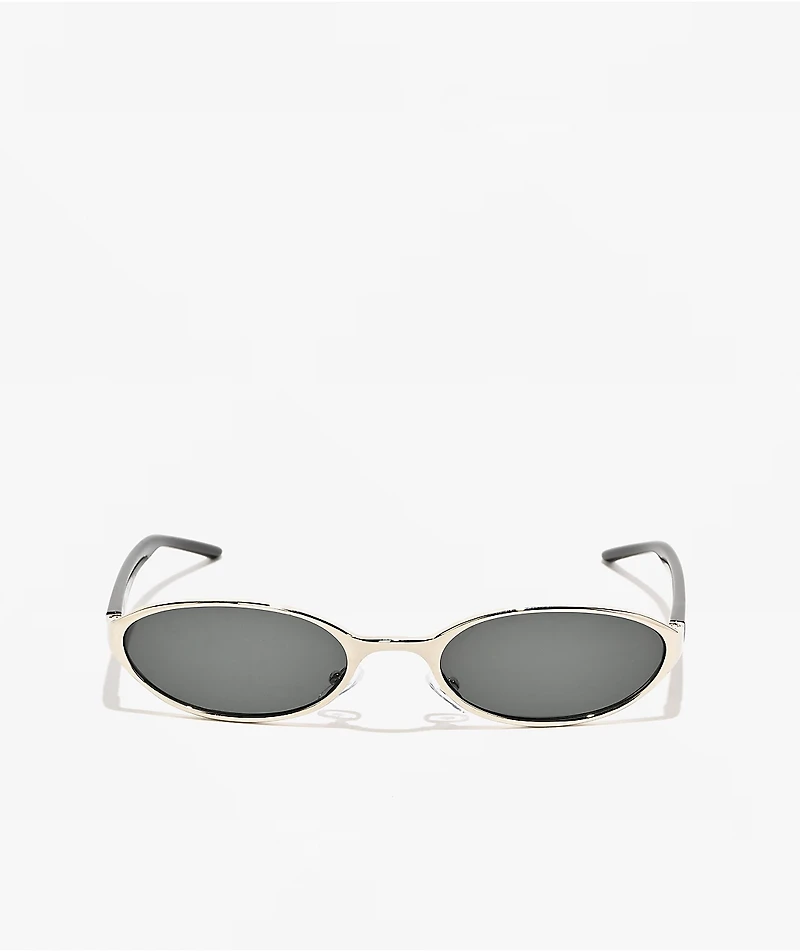 Petals and Peacocks Consti Silver & Black Sunglasses
