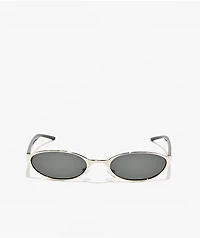 Petals and Peacocks Consti Silver & Black Sunglasses