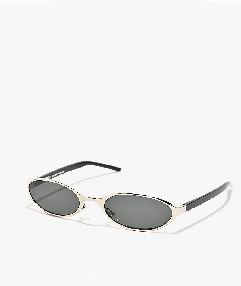 Petals and Peacocks Consti Silver & Black Sunglasses