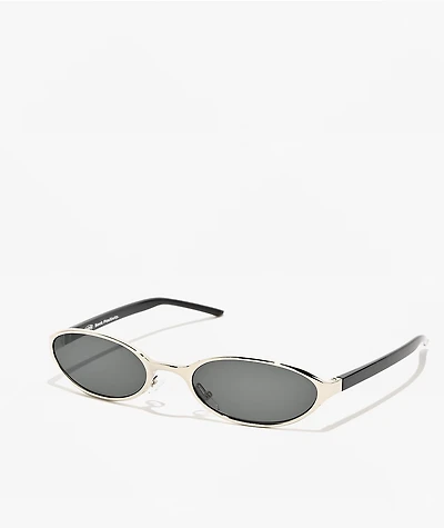 Petals and Peacocks Consti Silver & Black Sunglasses