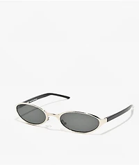 Petals and Peacocks Consti Silver & Black Sunglasses