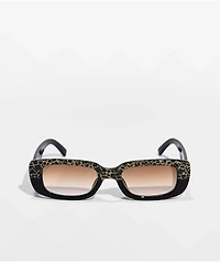 Petals and Peacocks Cosmopolitan Leopard Black Sunglasses
