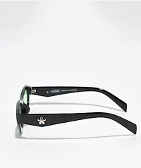Petals and Peacocks Dahlia Black & Green Sunglasses