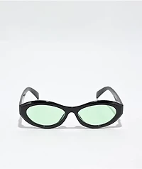 Petals and Peacocks Dahlia Black & Green Sunglasses