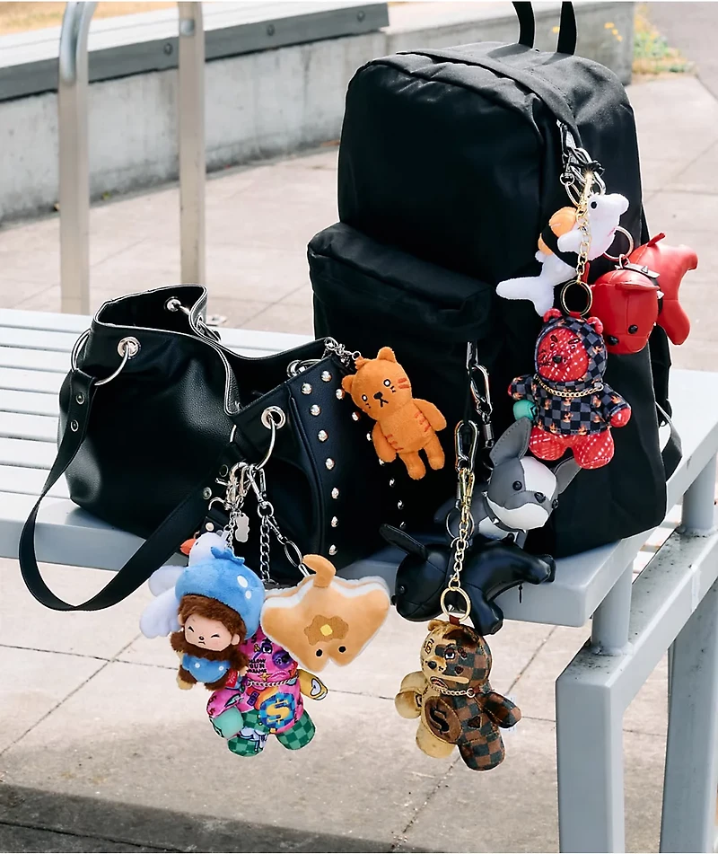 Petals and Peacocks Dog Eat Dog Black Plush Keychain