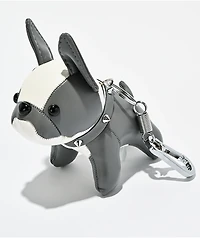 Petals and Peacocks Dog Eat Dog Grey Plush Keychain