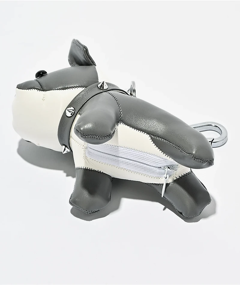 Petals and Peacocks Dog Eat Dog Grey Plush Keychain