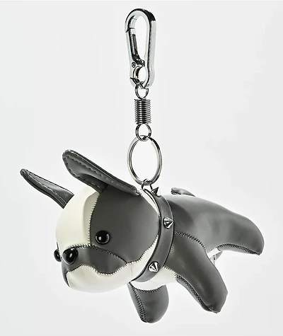 Petals and Peacocks Dog Eat Dog Grey Plush Keychain