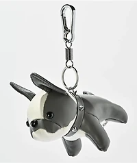 Petals and Peacocks Dog Eat Dog Grey Plush Keychain