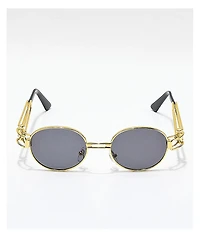 Petals and Peacocks Domina Black & Gold Sunglasses
