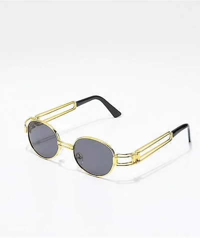 Petals and Peacocks Domina Black & Gold Sunglasses