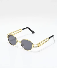 Petals and Peacocks Domina Black & Gold Sunglasses