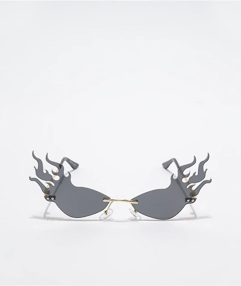 Petals and Peacocks Fire In Your Eyes Black Sunglasses