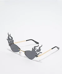Petals and Peacocks Fire In Your Eyes Black Sunglasses