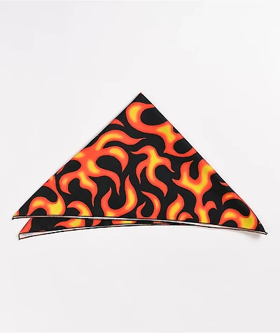 Petals and Peacocks Flames Black Bandana