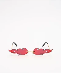 Petals and Peacocks Flames Red & Gold Sunglasses