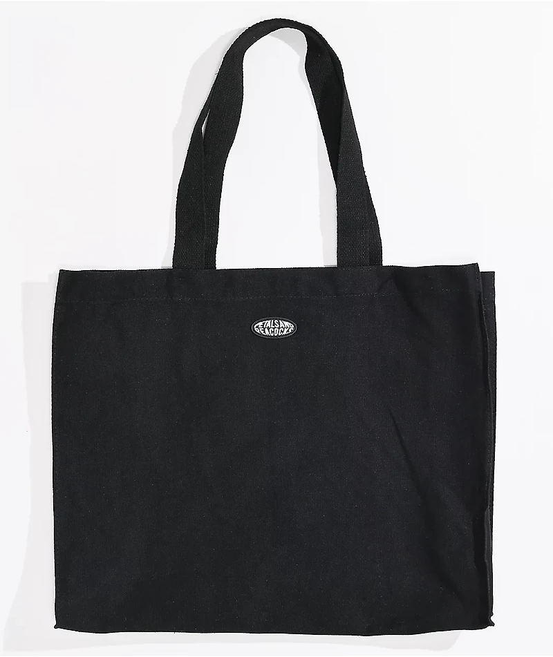 Petals and Peacocks Flourish Black Tote Bag