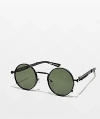 Petals and Peacocks Full Circle Black & Green Sunglasses