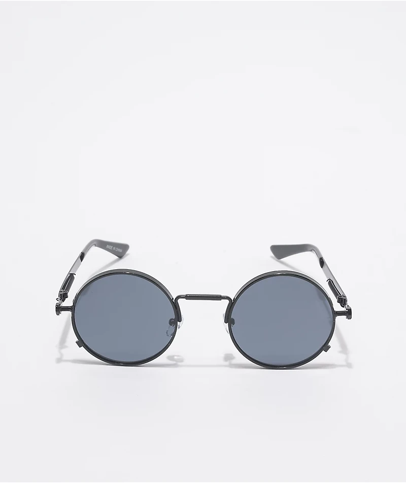 Petals and Peacocks Full Circle Black Sunglasses